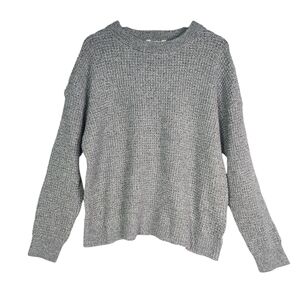Time and Tru Women's XXL Chunky Knit Crewneck Sweater Size 20 Gray Cozy Soft